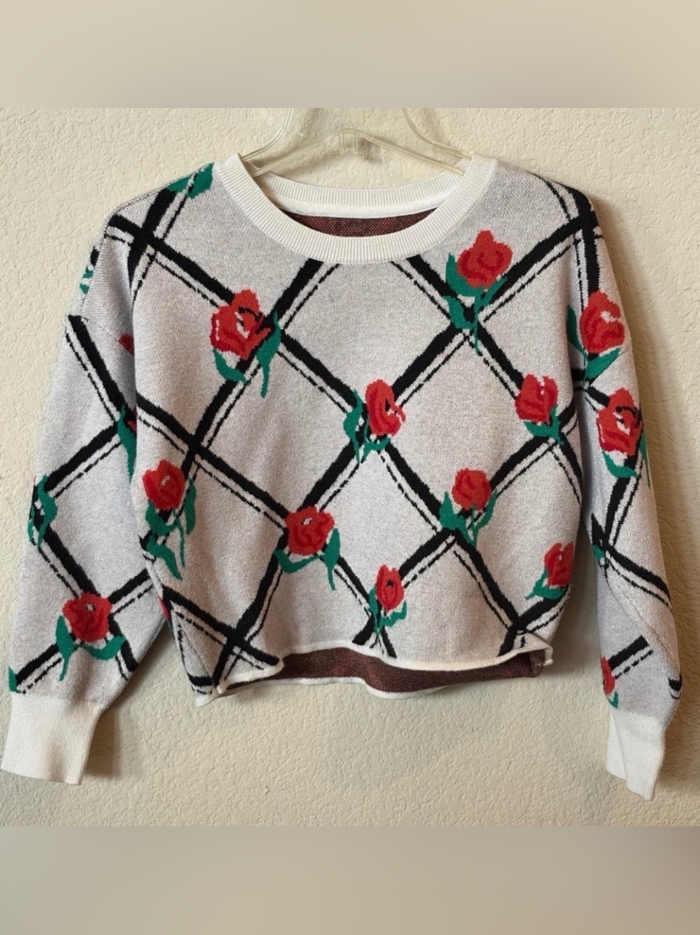 Anthropologie Maeve Floral "Roses" Sweater Size SP - Picture 2 of 8